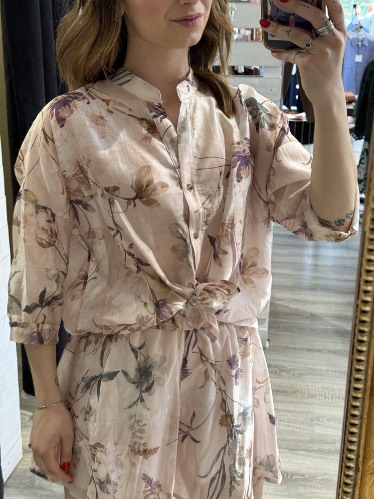 Completo camicia+short stampa floreale in mussola di cotone Susy Mix - GiuGiò | Shop online