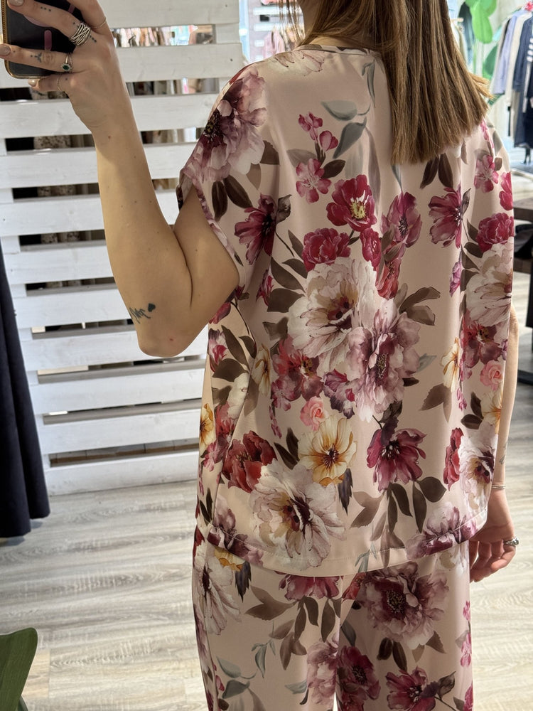 Completo fluido blusa e pantalone stampa floreale Susy Mix - GiuGiò | Shop online