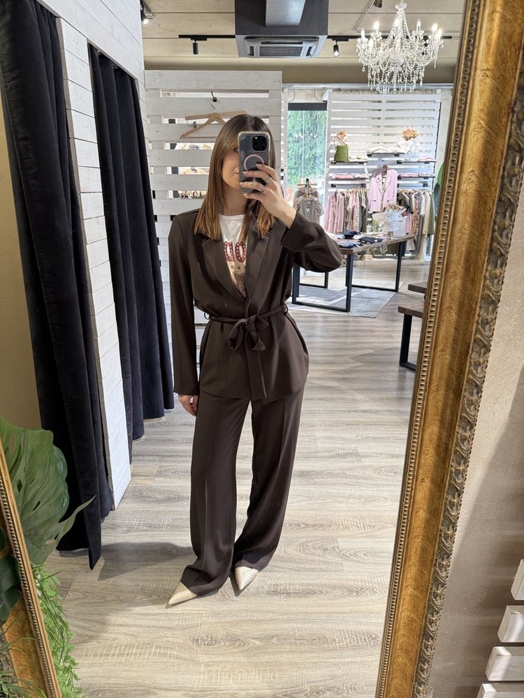 Completo fluido giacca con cintura e pantalone Susy Mix - GiuGiò | Shop online