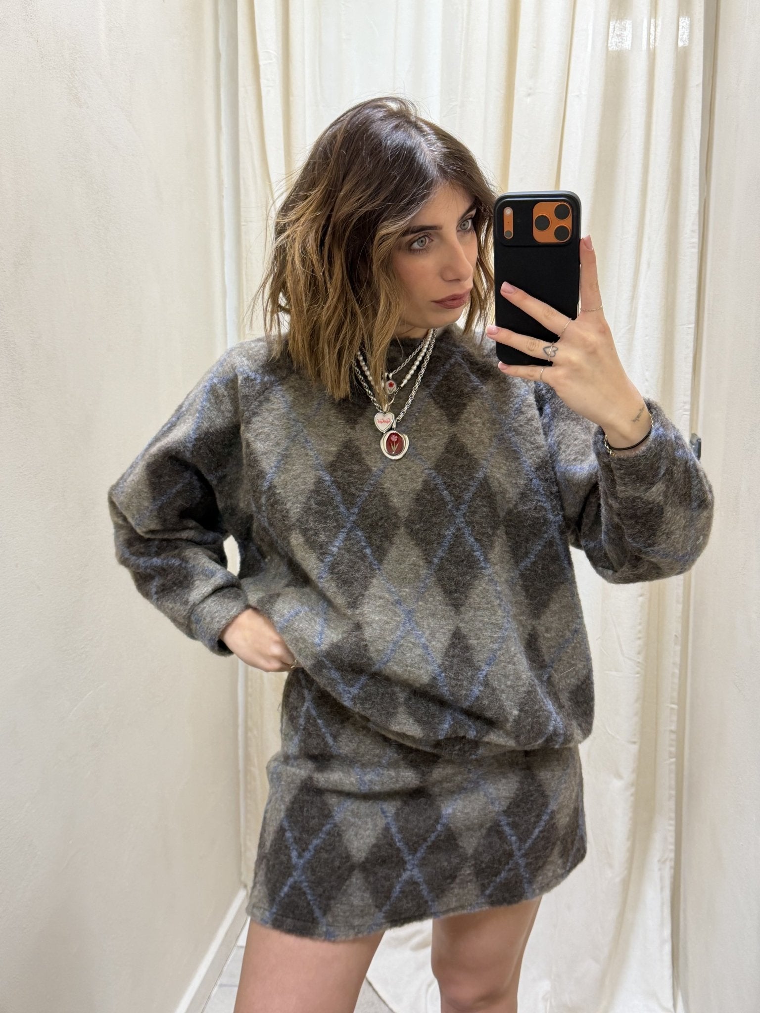 Coord - set maxi rombi lana cotta MyD - GiuGiò | Shop online