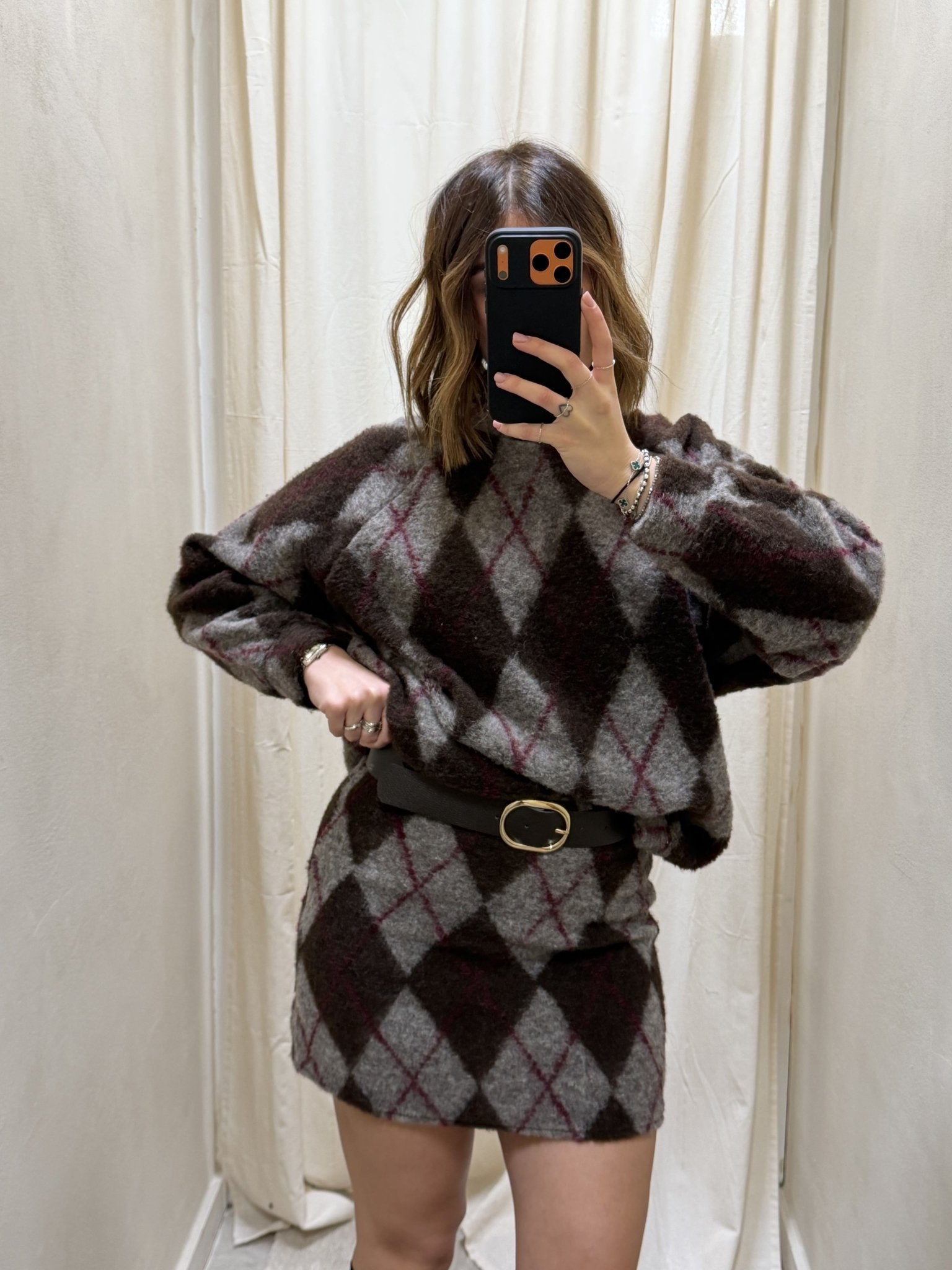 Coord - set maxi rombi lana cotta MyD - GiuGiò | Shop online