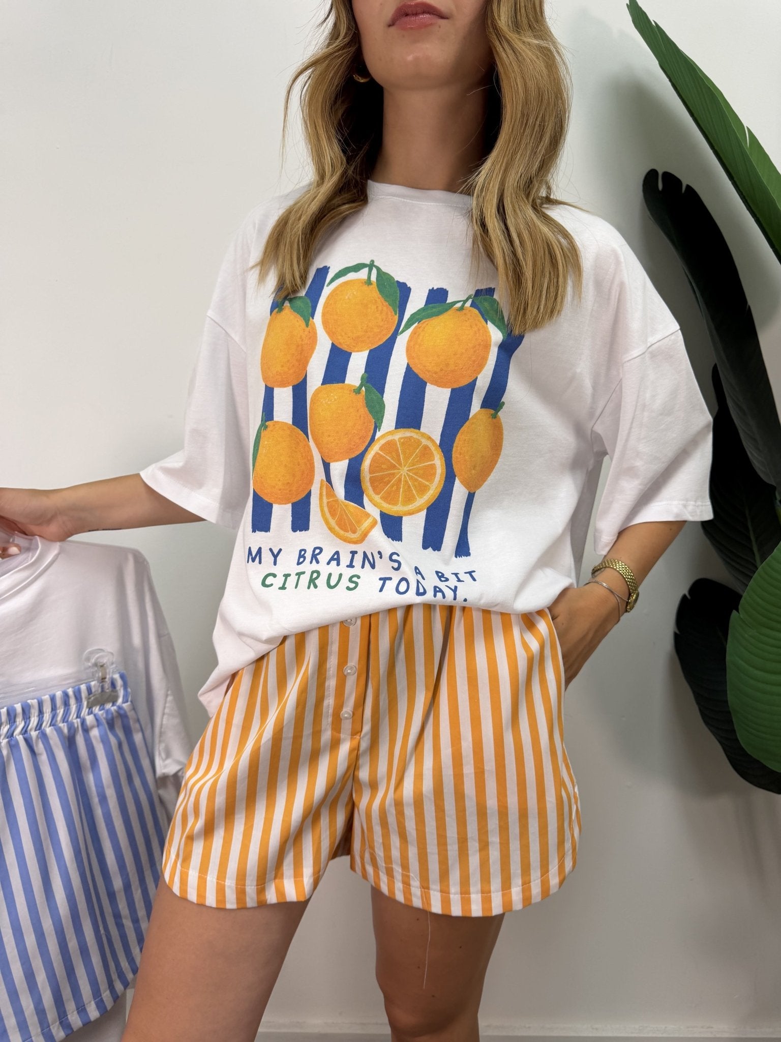 Coord-set t-shirt "arance" e short righe Tensione In - GiuGiò | Shop online