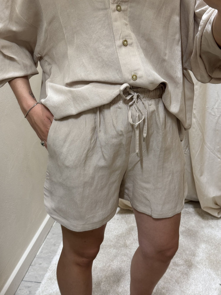 Coordinato camicia + pantaloncino in lino e viscosa Tensione In - GiuGiò | Shop online