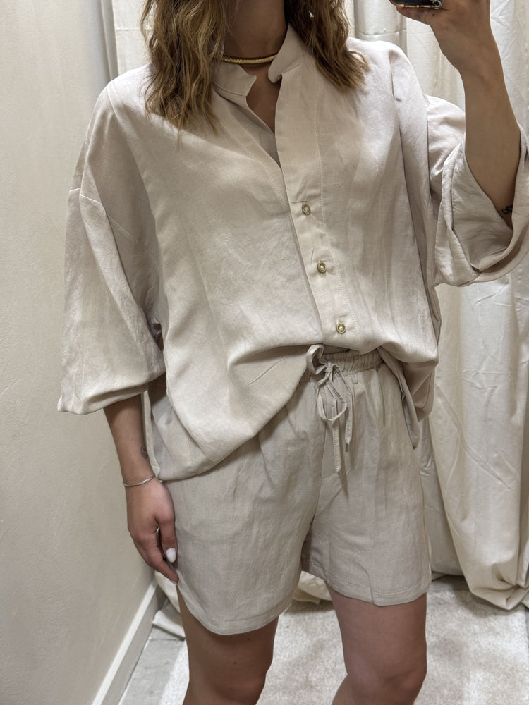 Coordinato camicia + pantaloncino in lino e viscosa Tensione In - GiuGiò | Shop online