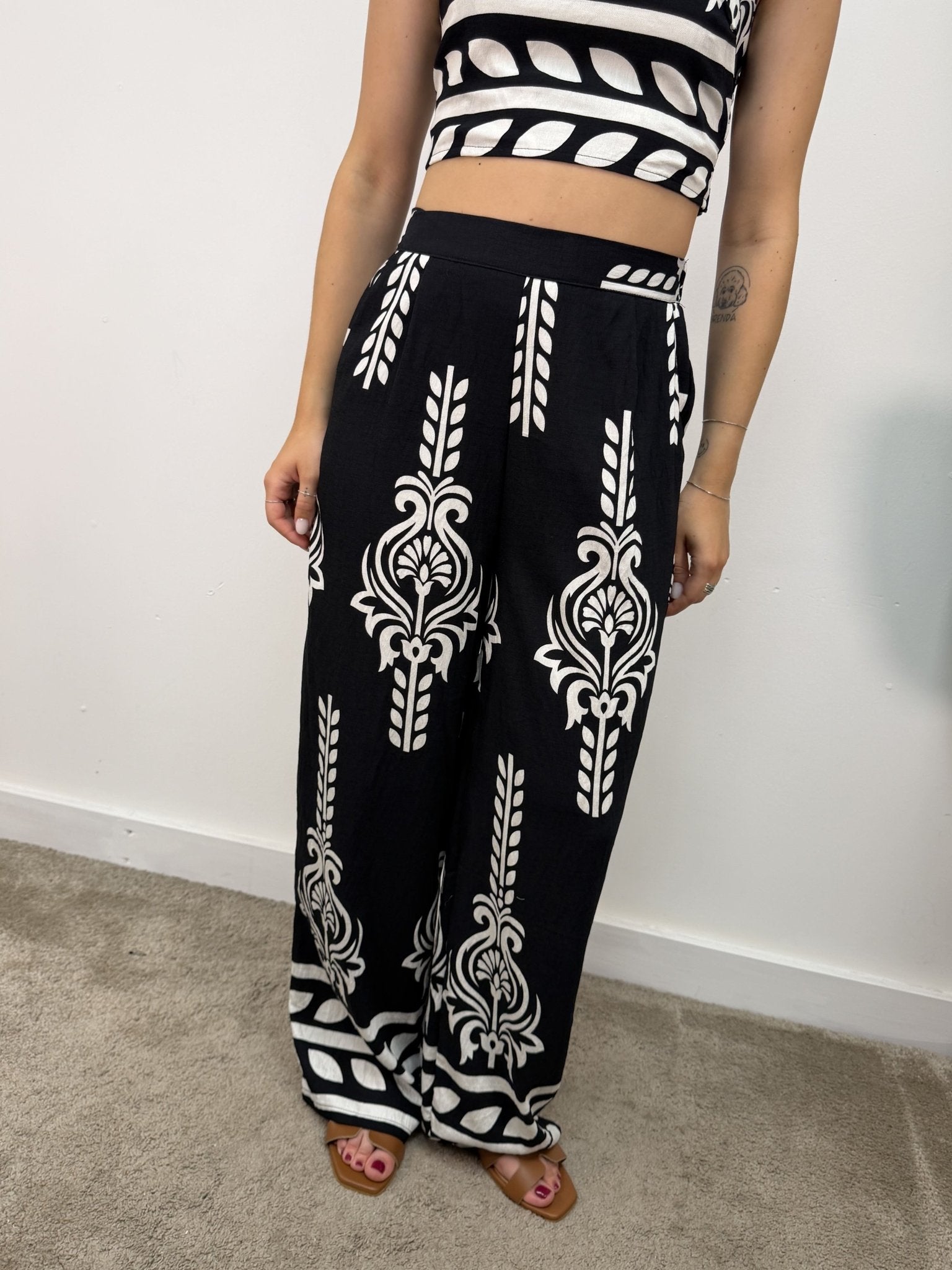 Coordinato top e pantalone stampa fantasia MyD - GiuGiò | Shop online