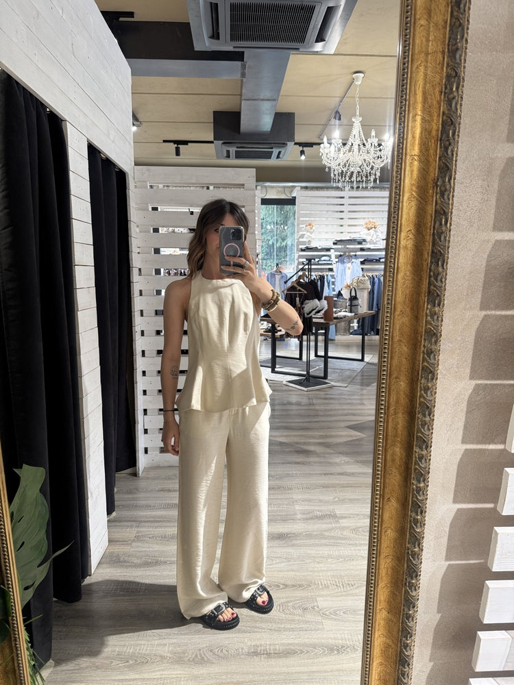 Coordinato top halter + pantalone gamba dritta Susy Mix - GiuGiò | Shop online