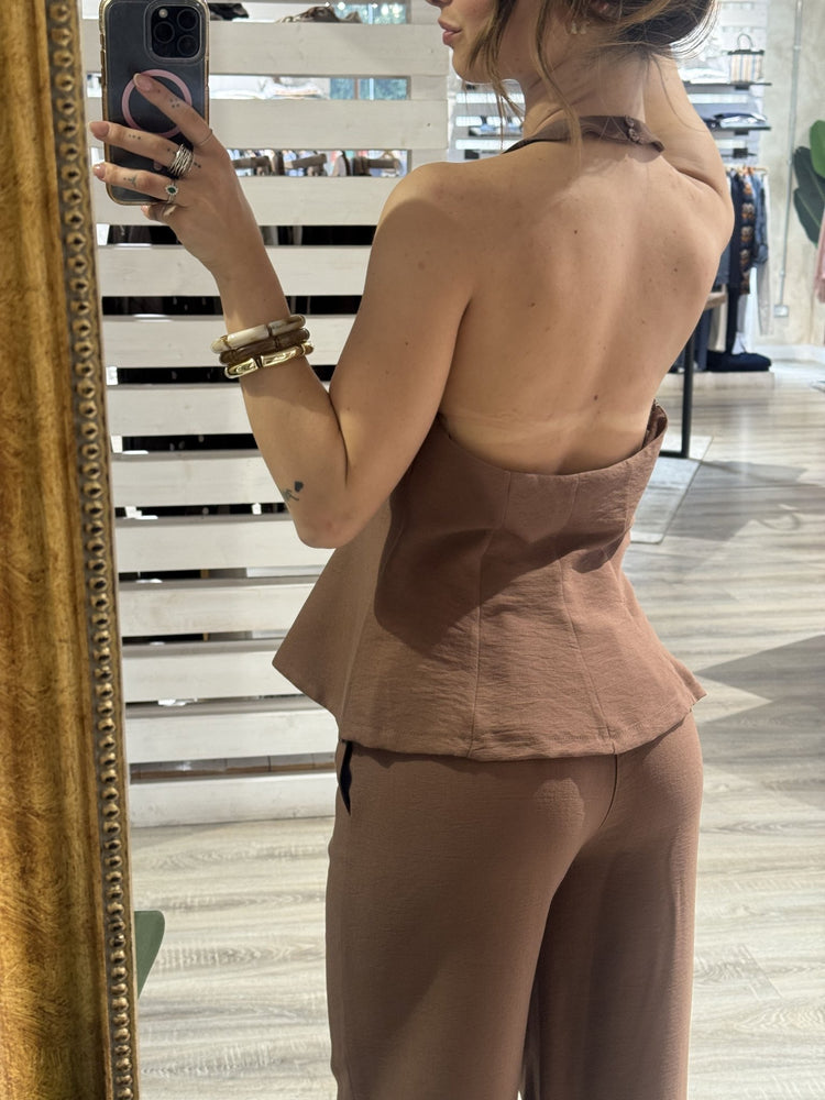 Coordinato top halter + pantalone gamba dritta Susy Mix - GiuGiò | Shop online
