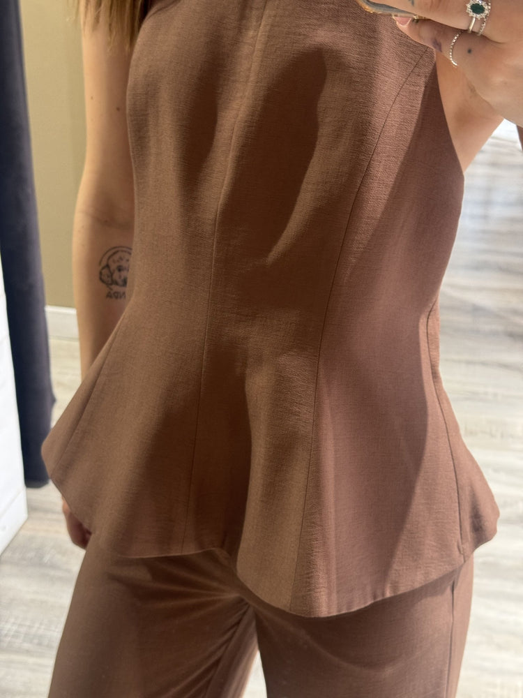Coordinato top halter + pantalone gamba dritta Susy Mix - GiuGiò | Shop online