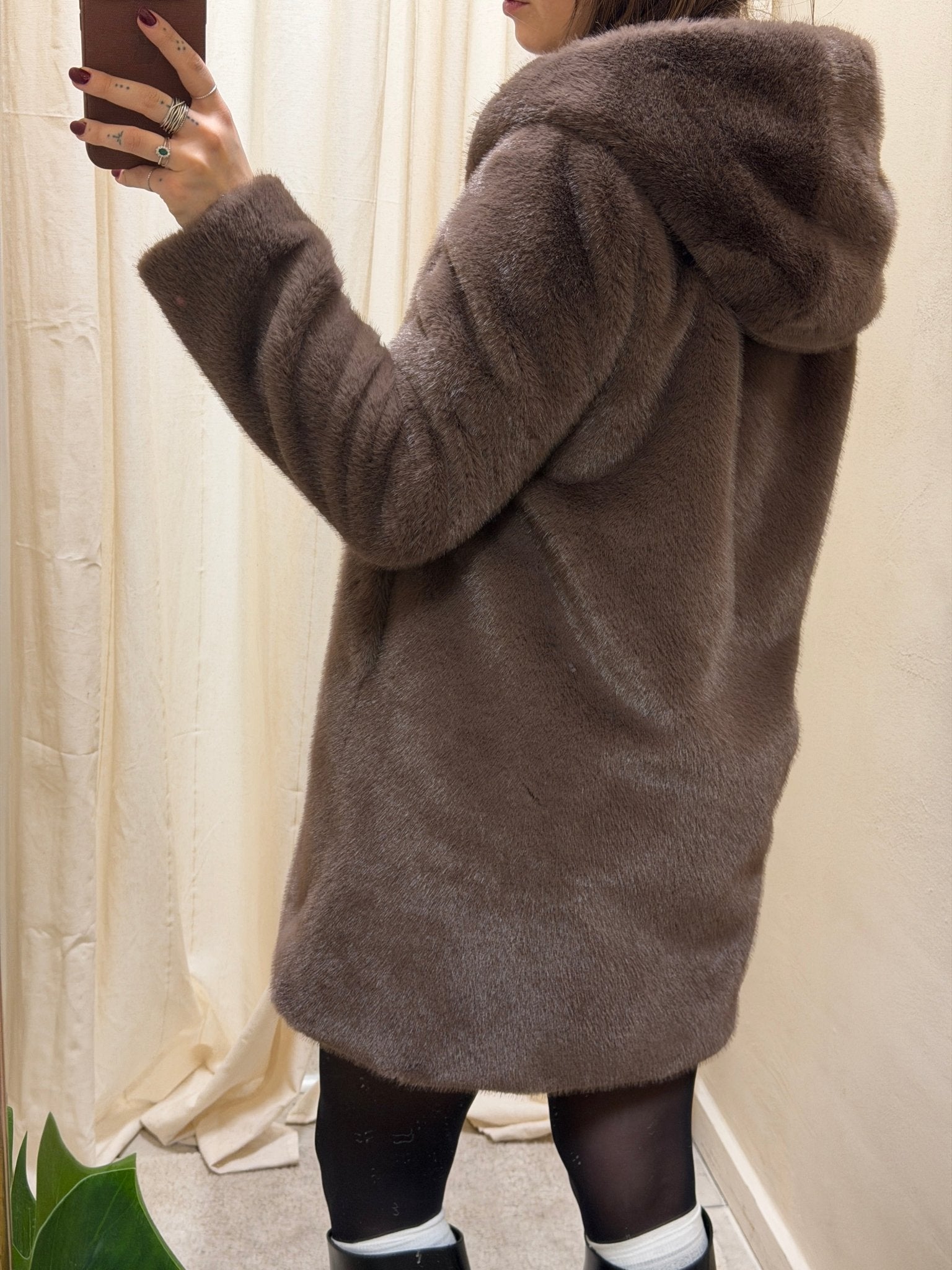 Eco - pelliccia 7/8 con cappuccio Censured - GiuGiò | Shop online