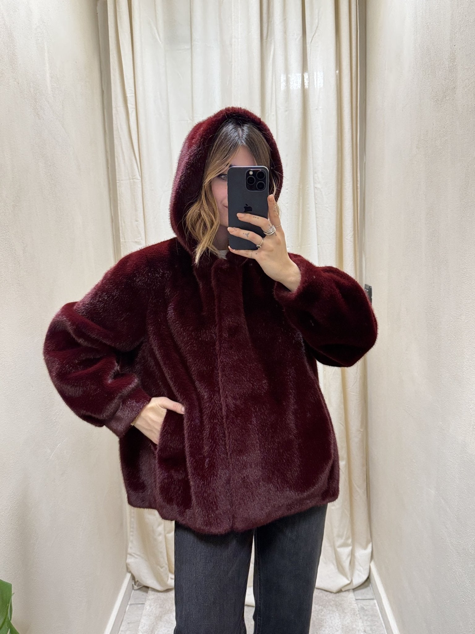 Eco - pelliccia bomber con cappuccio HaveOne - GiuGiò | Shop online