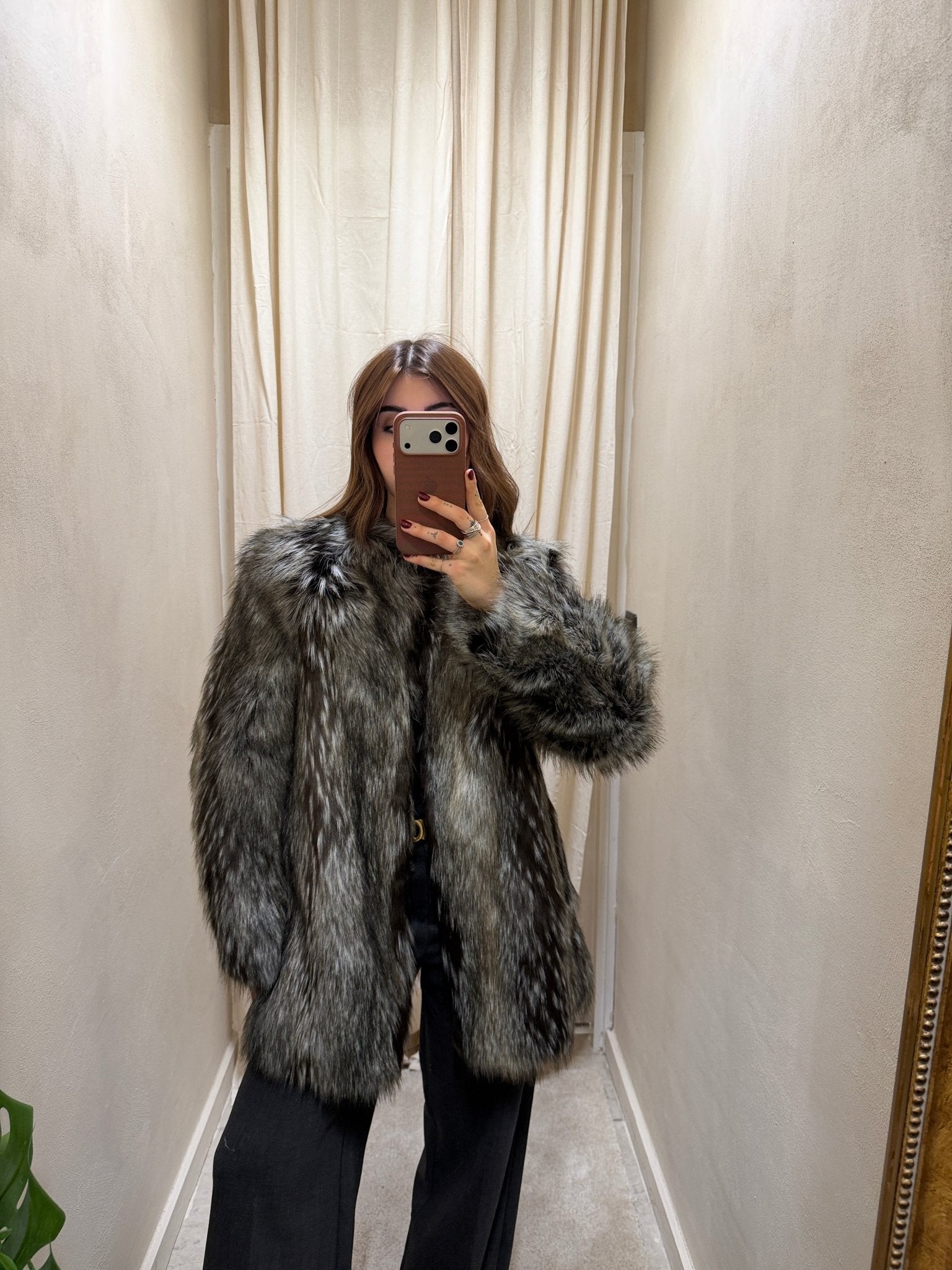 Eco - pelliccia over striata grigio - moro HaveOne - GiuGiò | Shop online