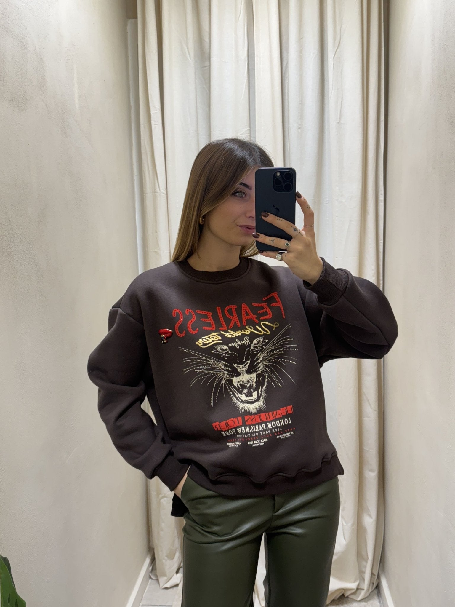 Felpa girocollo stampa tigre Susy Mix - GiuGiò | Shop online