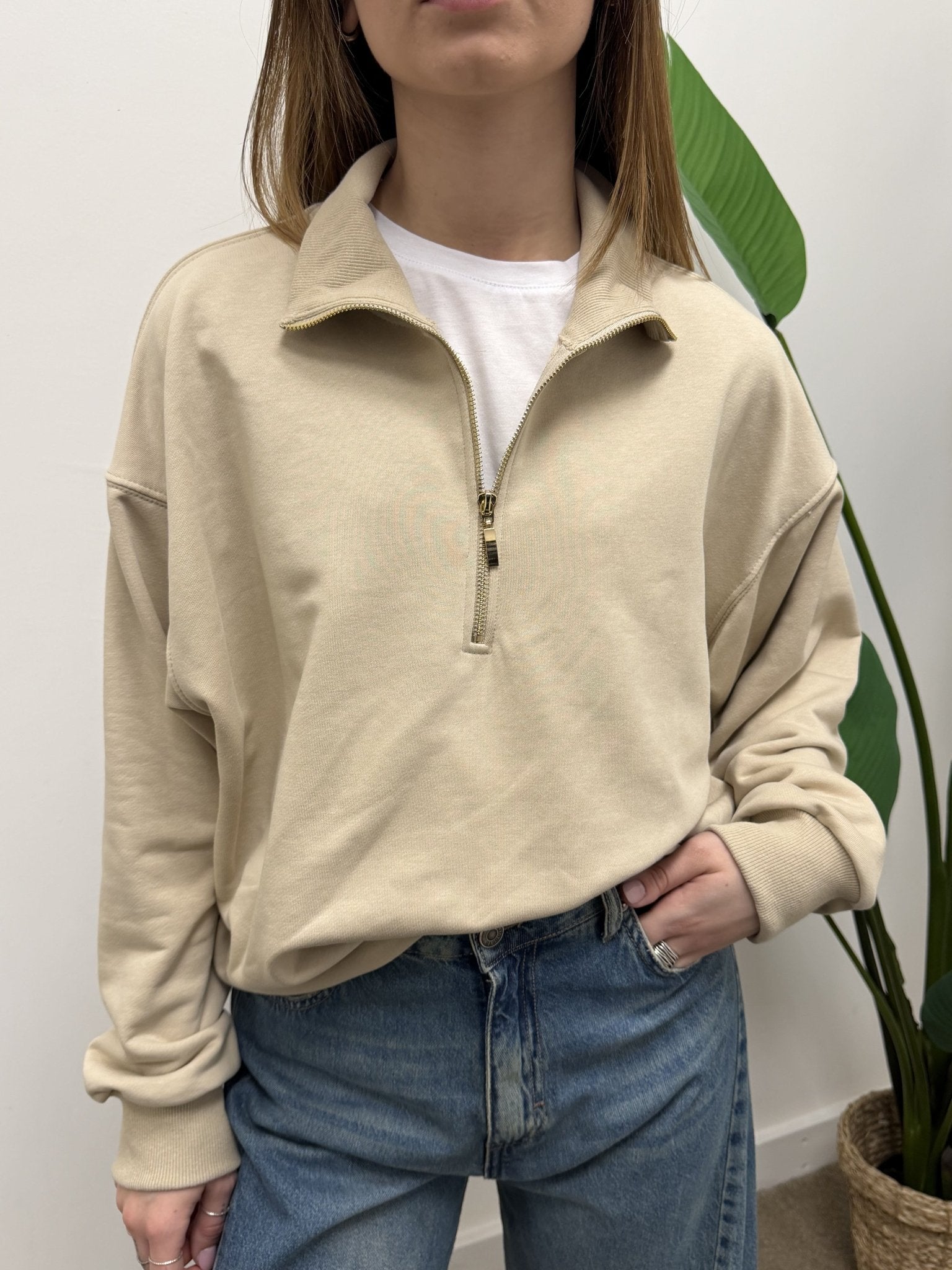 Felpa in cotone mezza zip Tensione In - GiuGiò | Shop online