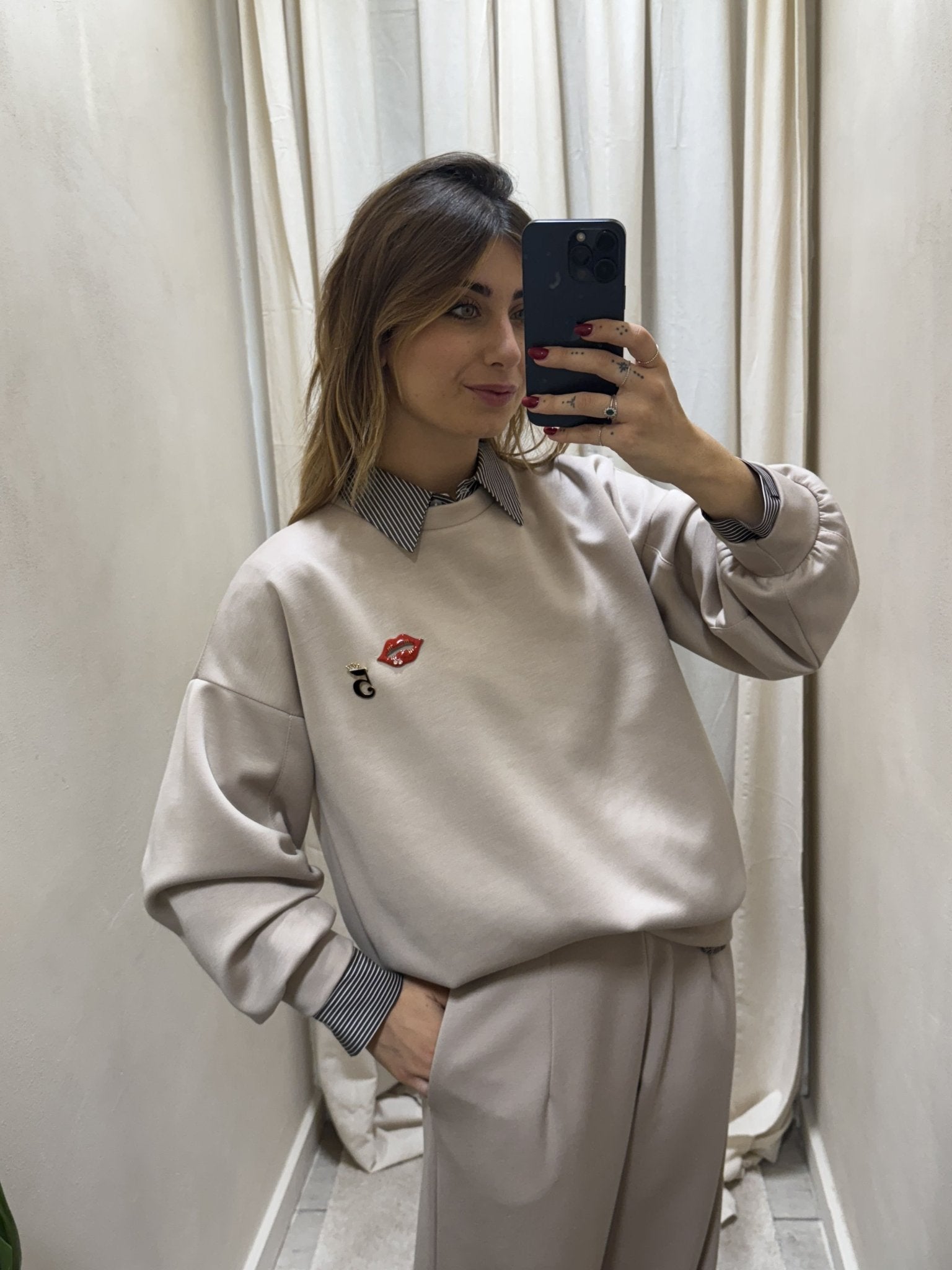 Felpa over misto viscosa con spille MyD - GiuGiò | Shop online