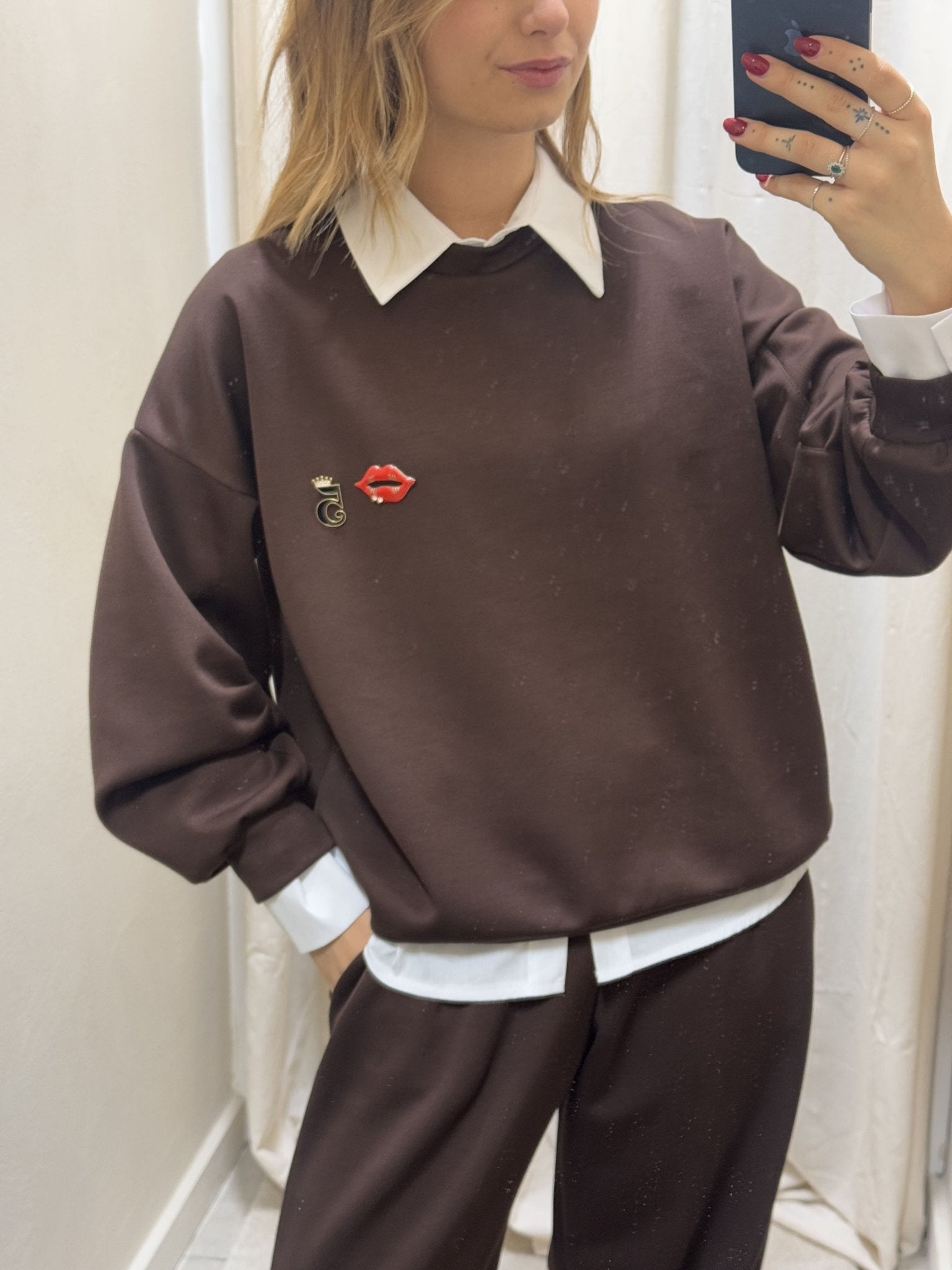 Felpa over misto viscosa con spille MyD - GiuGiò | Shop online