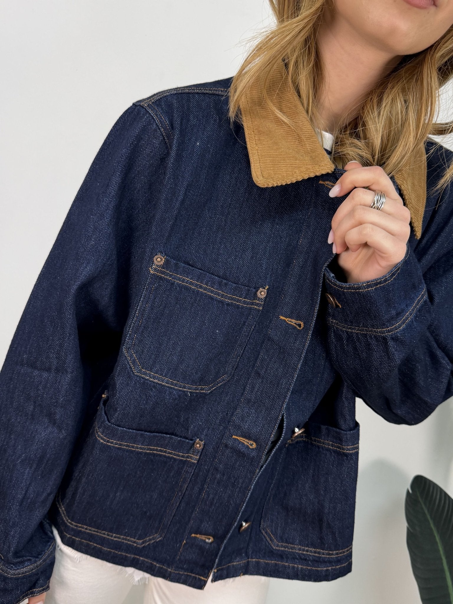 Field jacket di jeans con colletto a coste MyD - GiuGiò | Shop online