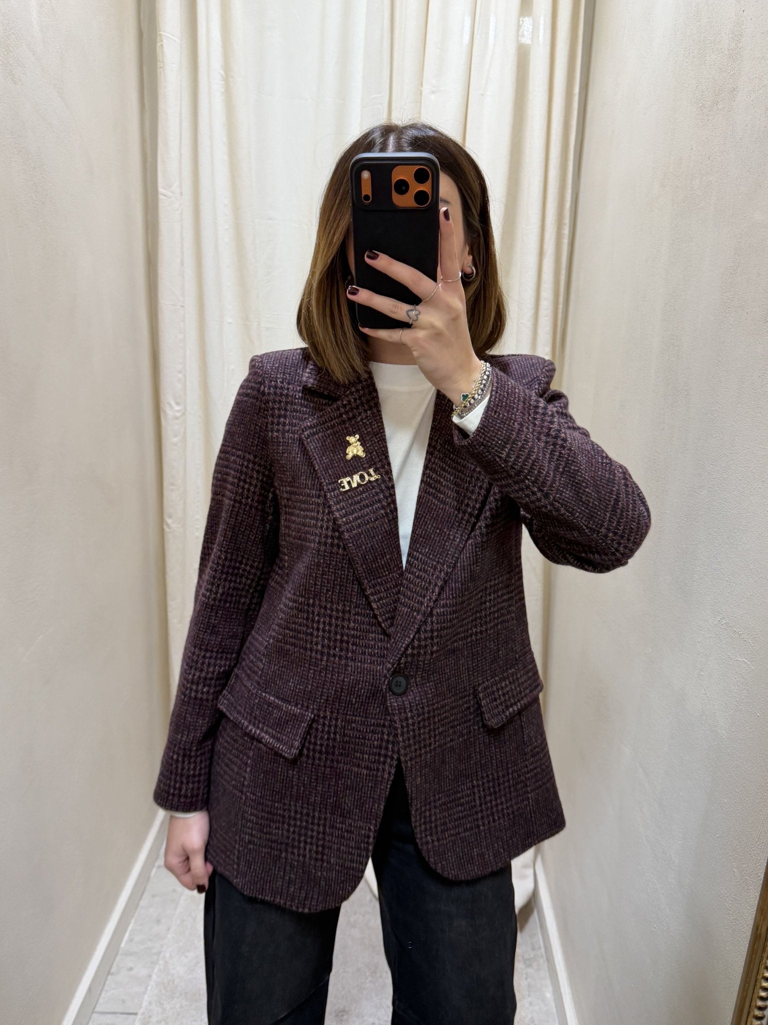 Giacca 1 bottone micro pied de poule MyD - GiuGiò | Shop online