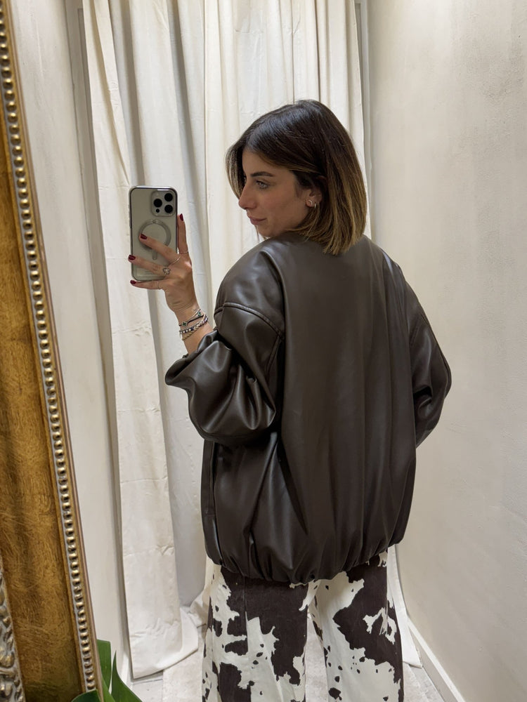 Giacca bomber over in ecopelle Tensione In - GiuGiò | Shop online