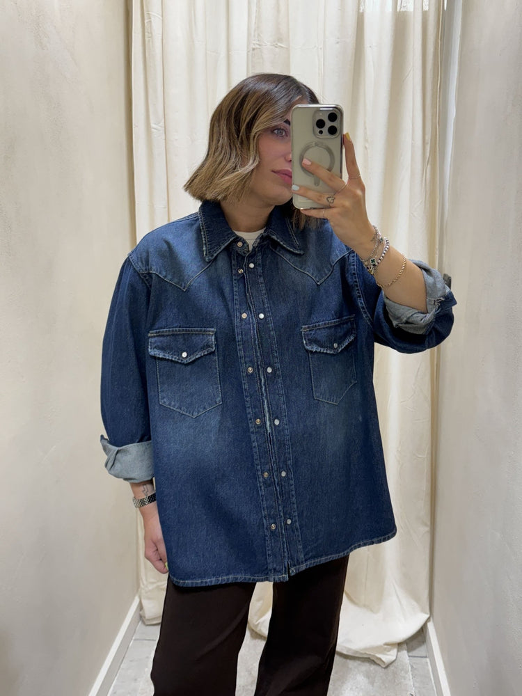 Giacca camicia over in denim Tensione In - GiuGiò | Shop online