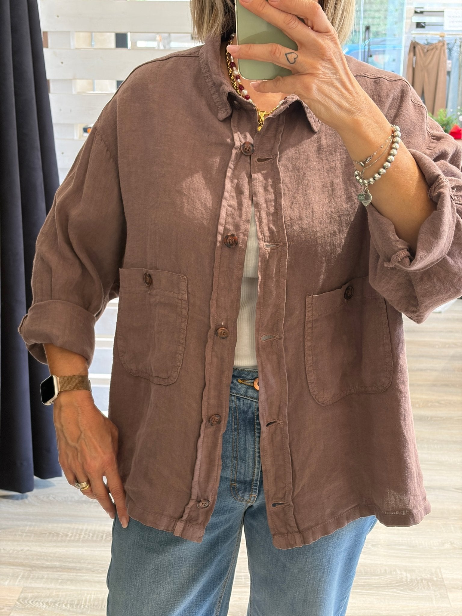 Giacca camicia over in lino HaveOne - GiuGiò | Shop online