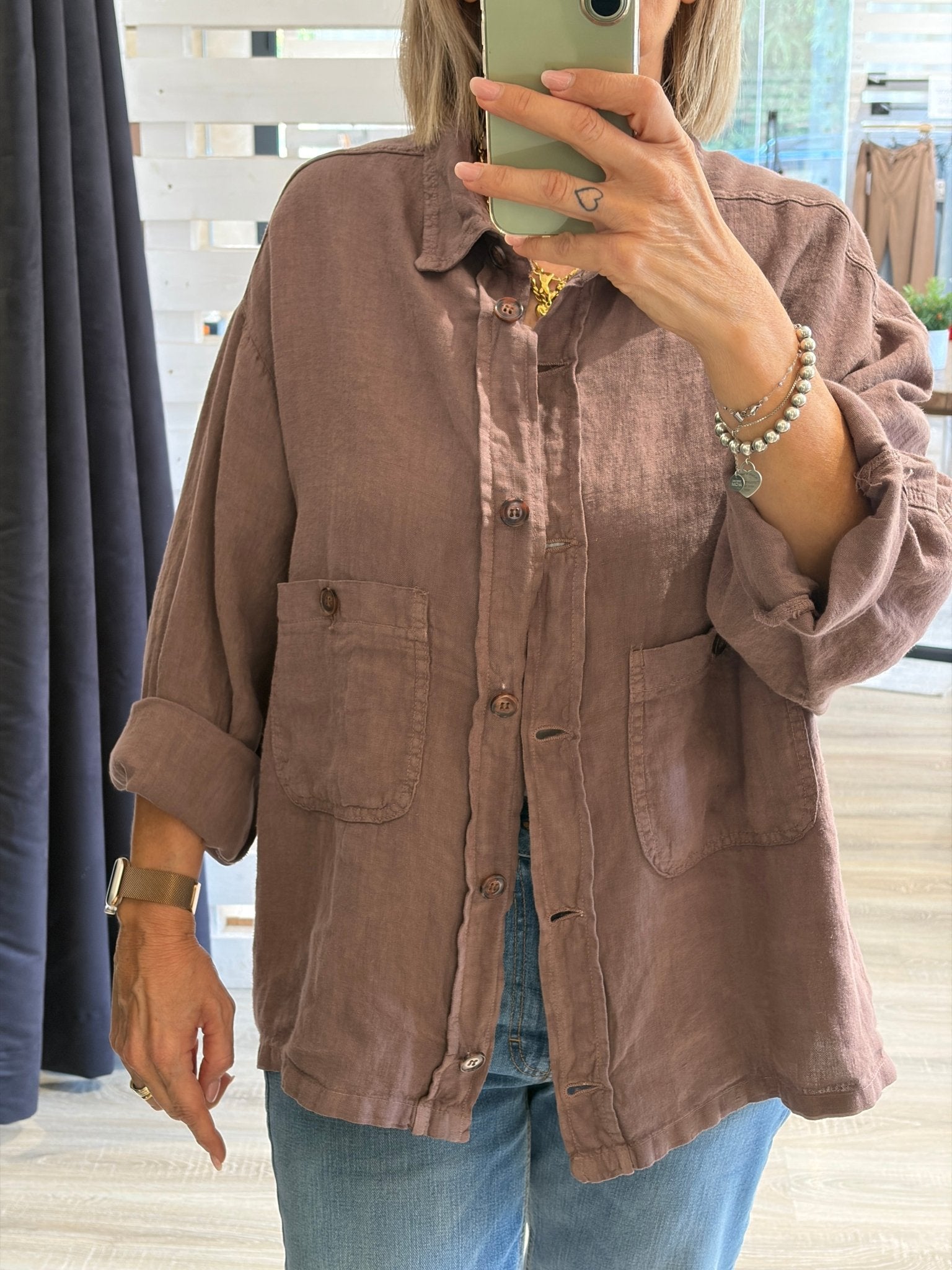 Giacca camicia over in lino HaveOne - GiuGiò | Shop online
