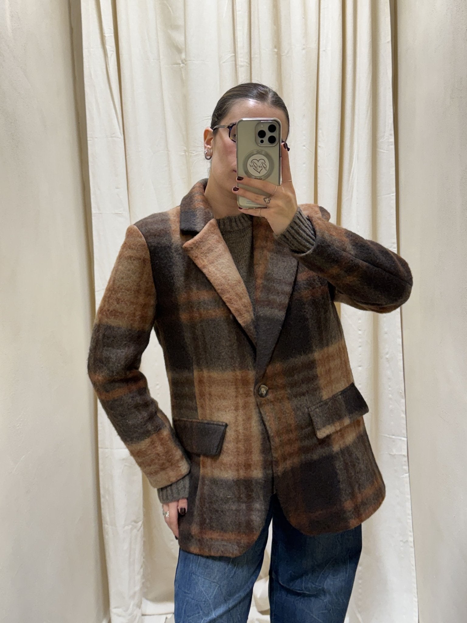 Giacca cappottino in lana cotta stampa quadri MyD - GiuGiò | Shop online