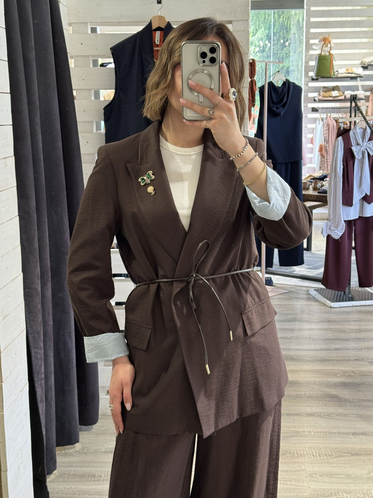Giacca con cinta e spille Susy mix - GiuGiò | Shop online