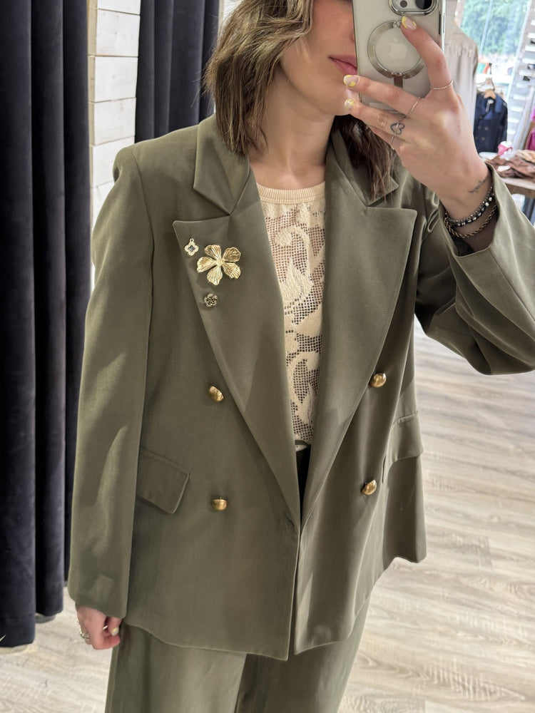 Giacca doppiopetto con spille Zahjr - GiuGiò | Shop online