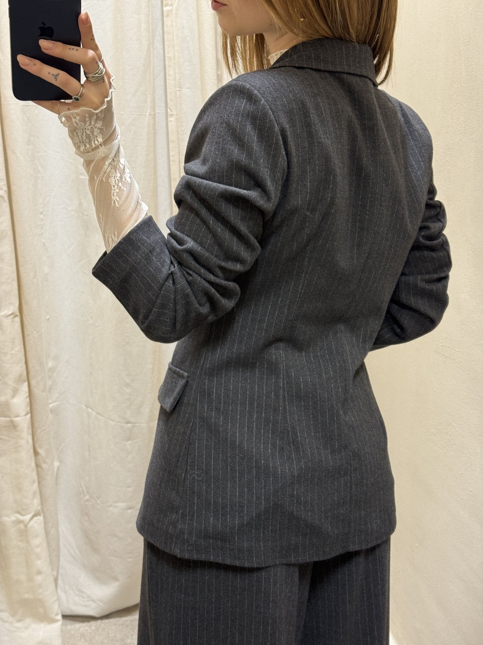 Giacca flanellata 3 bottoni gessata MyD - GiuGiò | Shop online