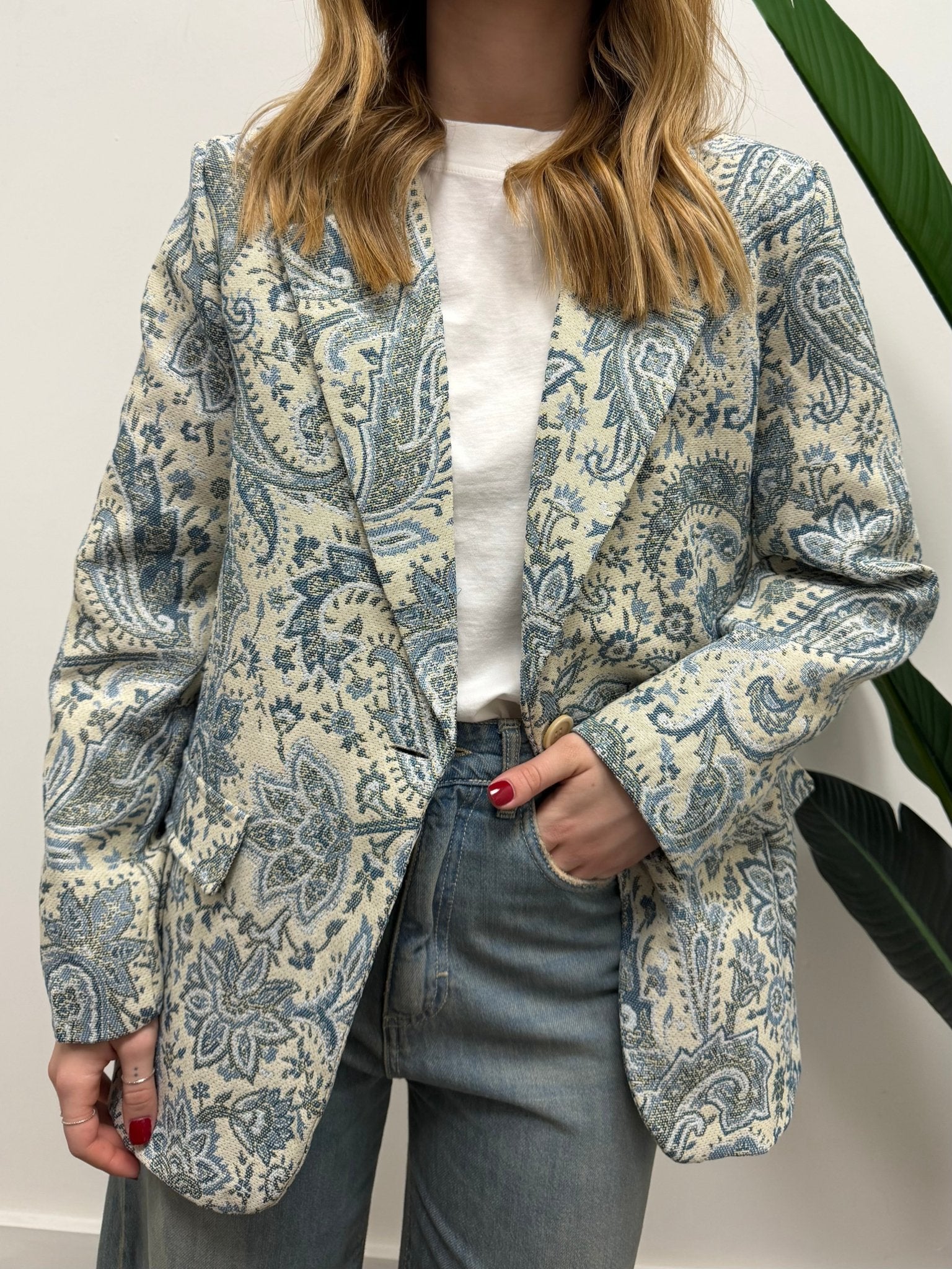 Giacca floreale tessuto jacquard MyD - GiuGiò | Shop online