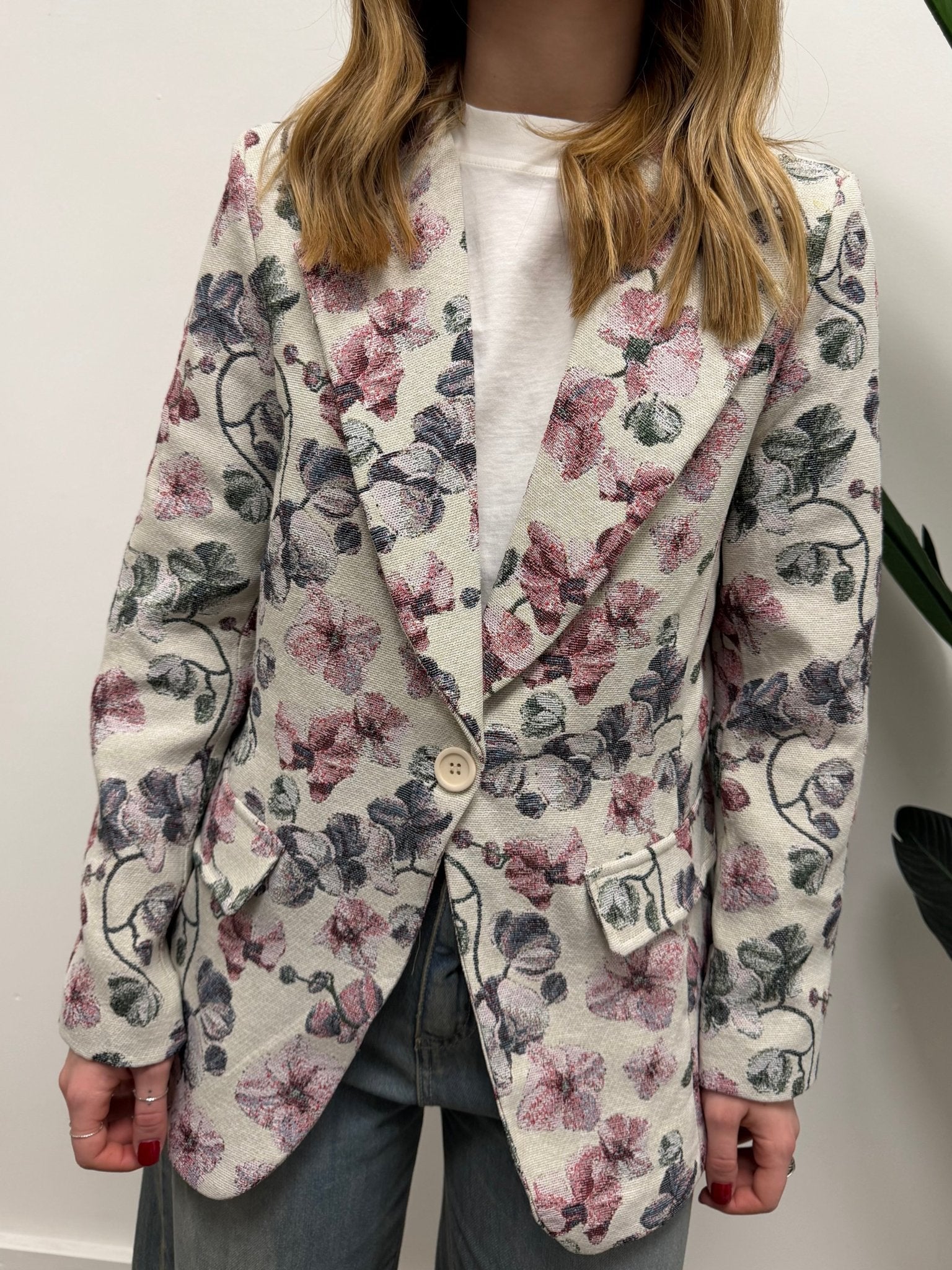 Giacca floreale tessuto jacquard MyD - GiuGiò | Shop online