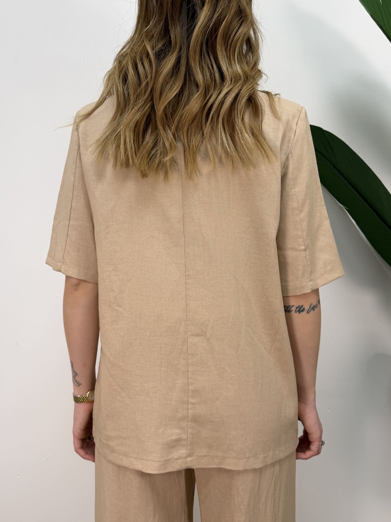 Giacca in lino manica corta con bottoni MyD - GiuGiò | Shop online