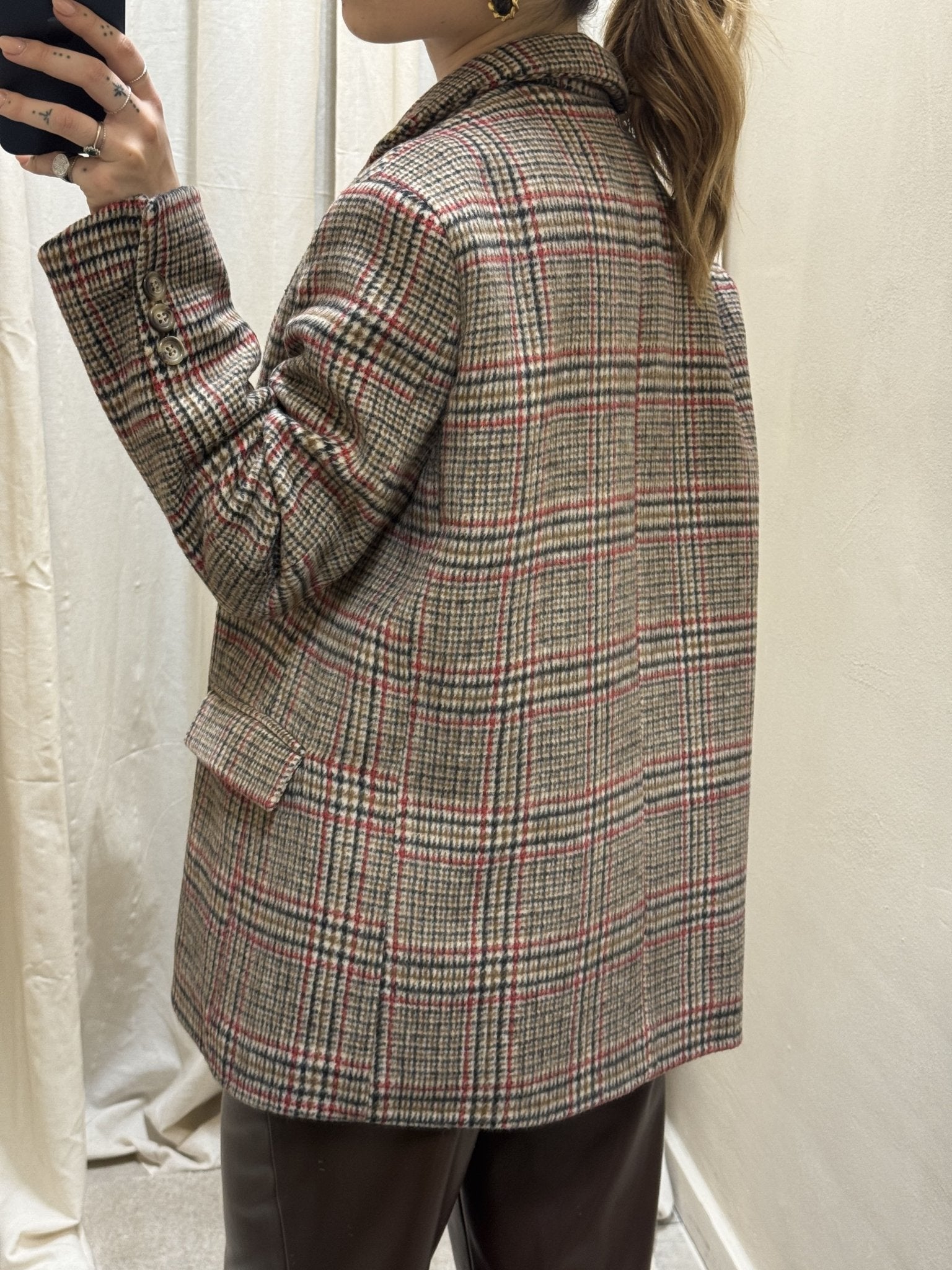 Giacca in panno stampa check con spille Dixie - GiuGiò | Shop online