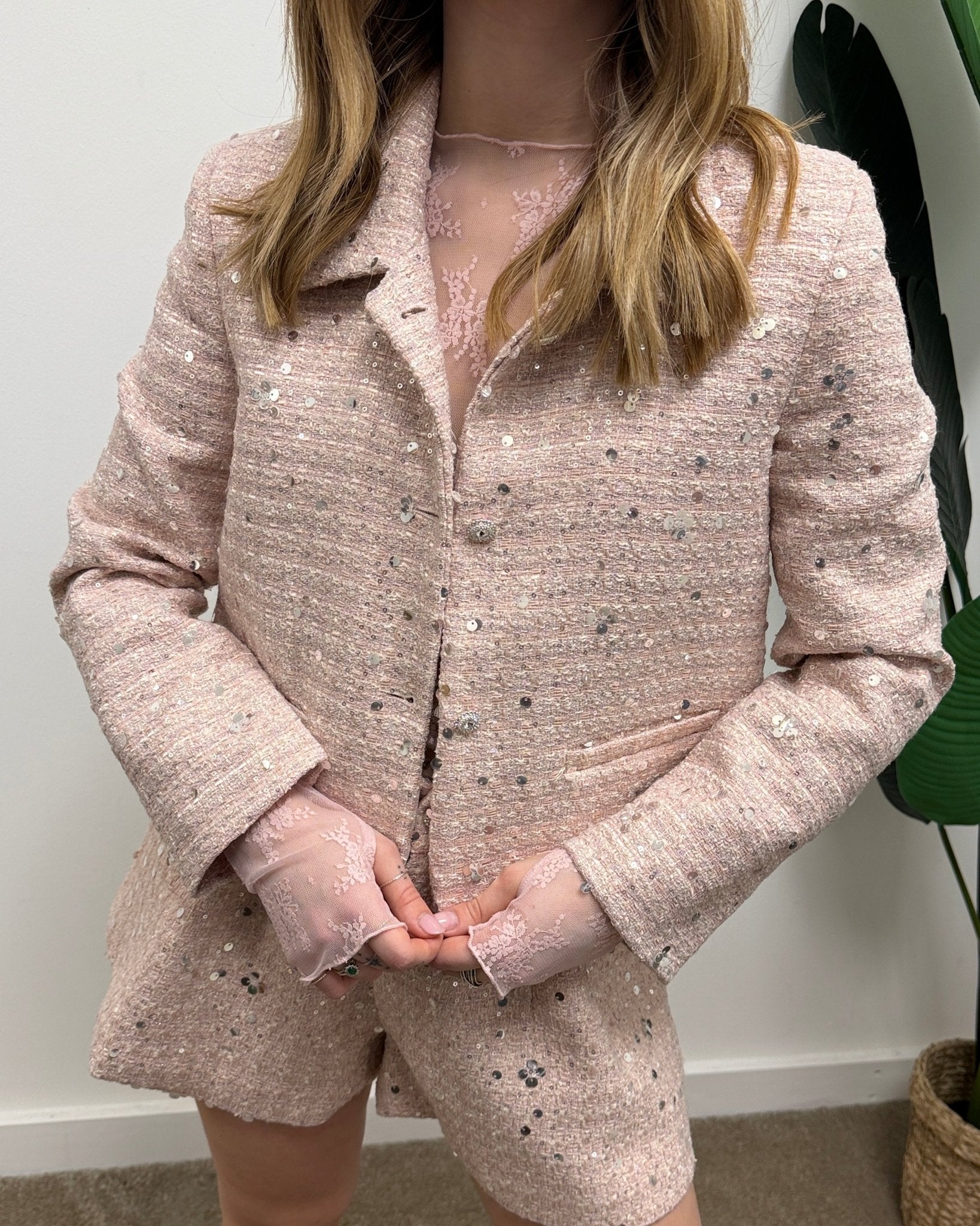 Giacca in tweed crop con paillettes VICOLO - GiuGiò | Shop online