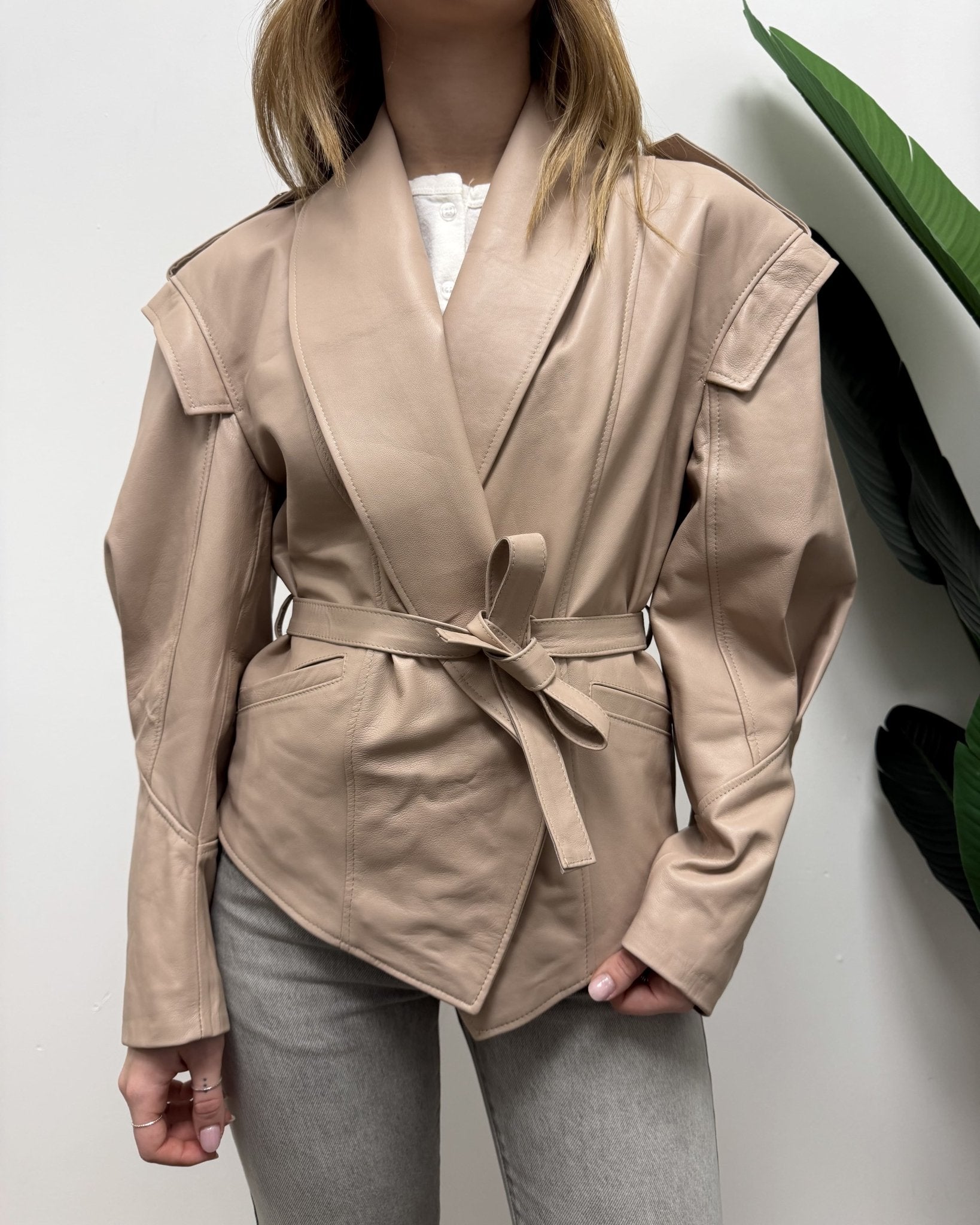 Giacca in vera pelle con fusciacca VICOLO - GiuGiò | Shop online