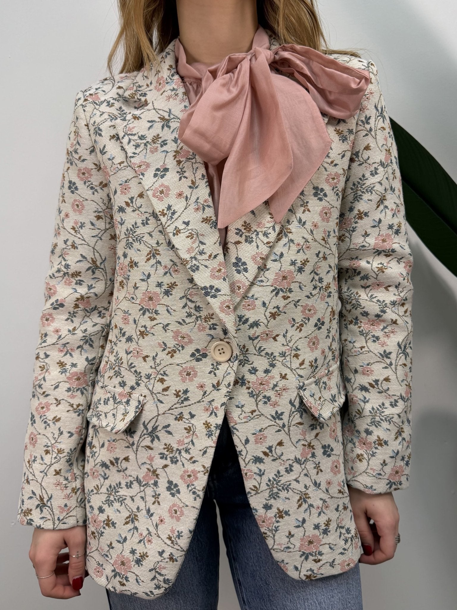 Giacca jacquard stampa fiore MYD - GiuGiò | Shop online