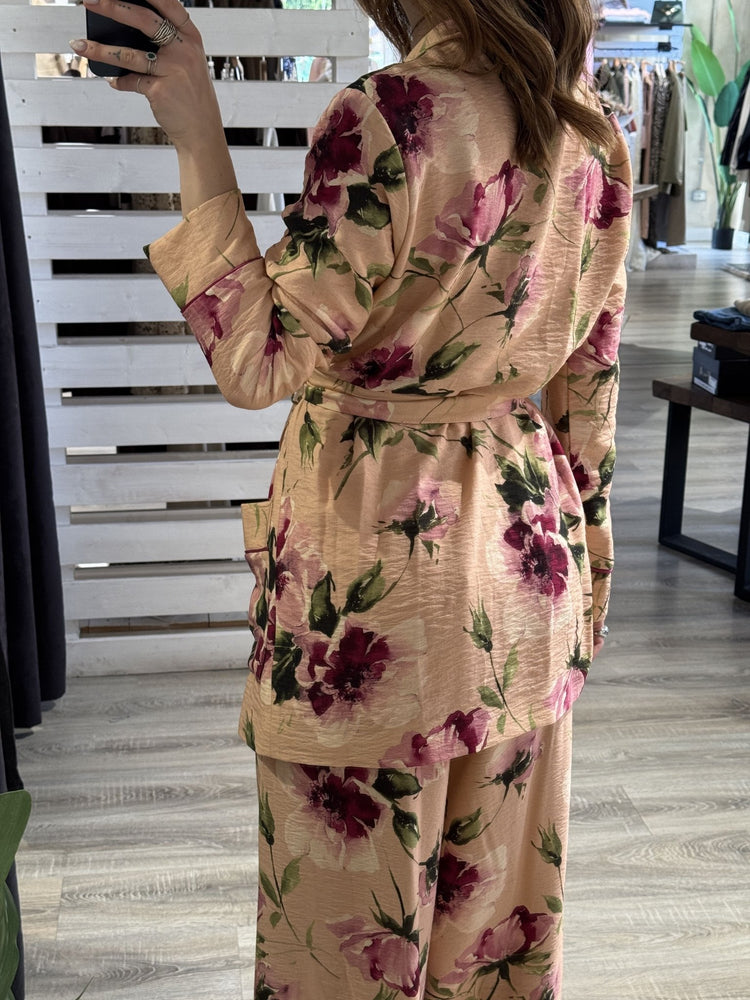 Giacca kimono stampa floreale con cinta Dixie - GiuGiò | Shop online