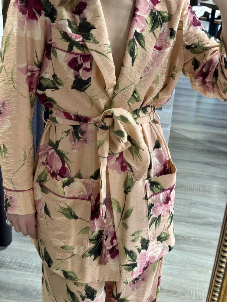 Giacca kimono stampa floreale con cinta Dixie - GiuGiò | Shop online