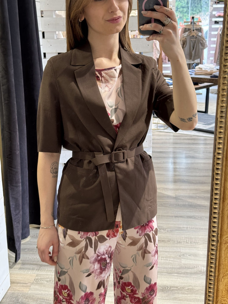 Giacca mezza manica con cintura Susy Mix - GiuGiò | Shop online