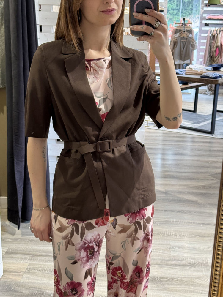 Giacca mezza manica con cintura Susy Mix - GiuGiò | Shop online