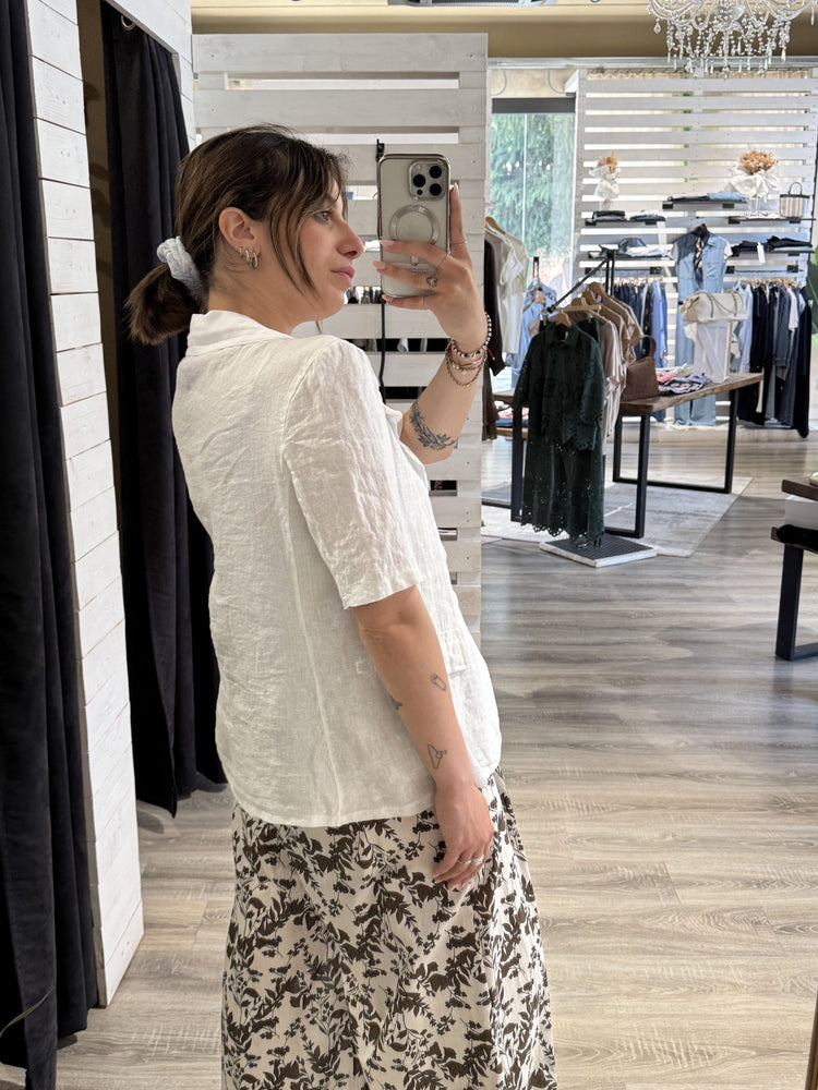Giacca mezza manica monopetto in lino MyD - GiuGiò | Shop online