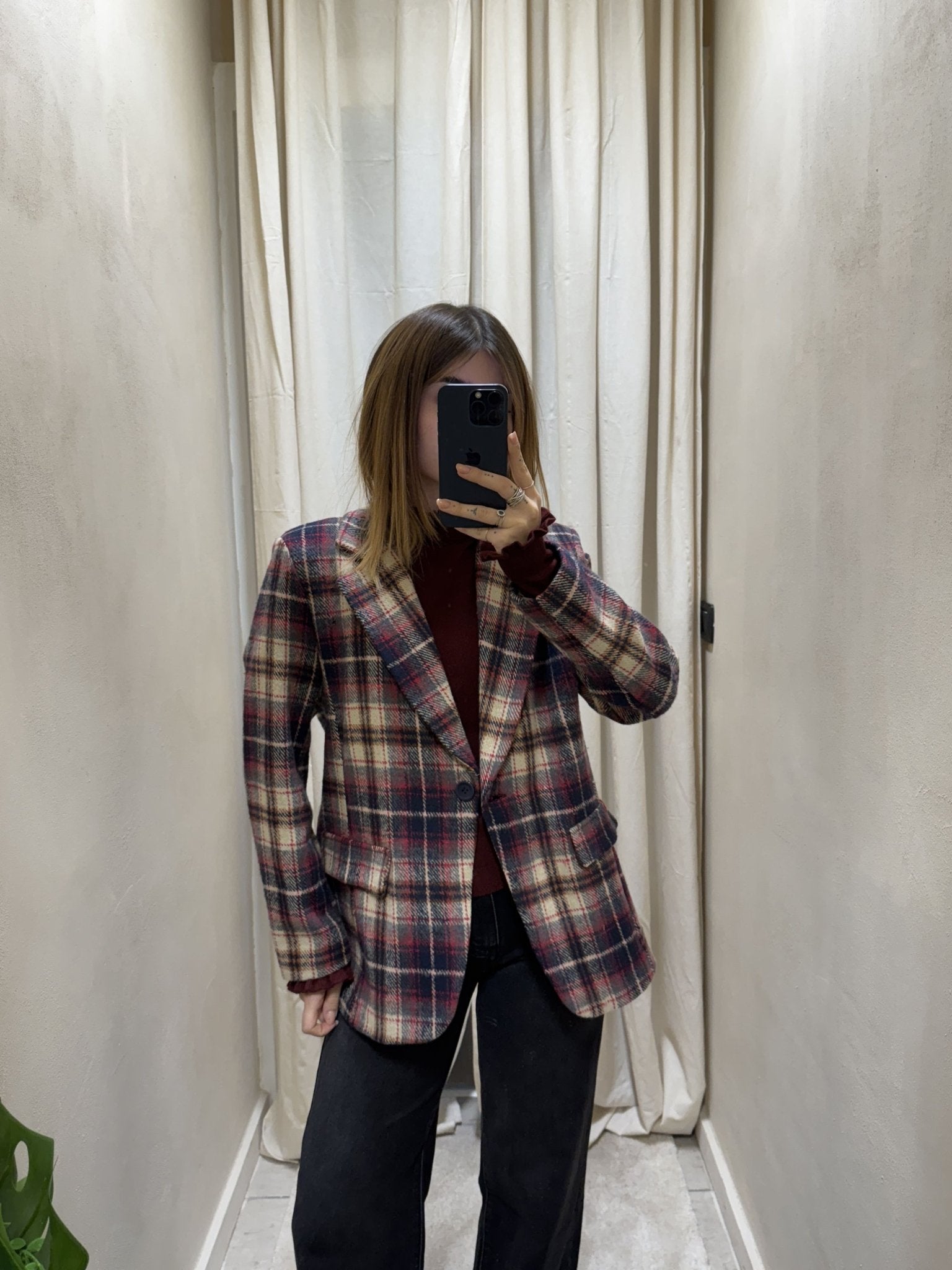 Giacca monopetto in flanella stampa check MyD - GiuGiò | Shop online