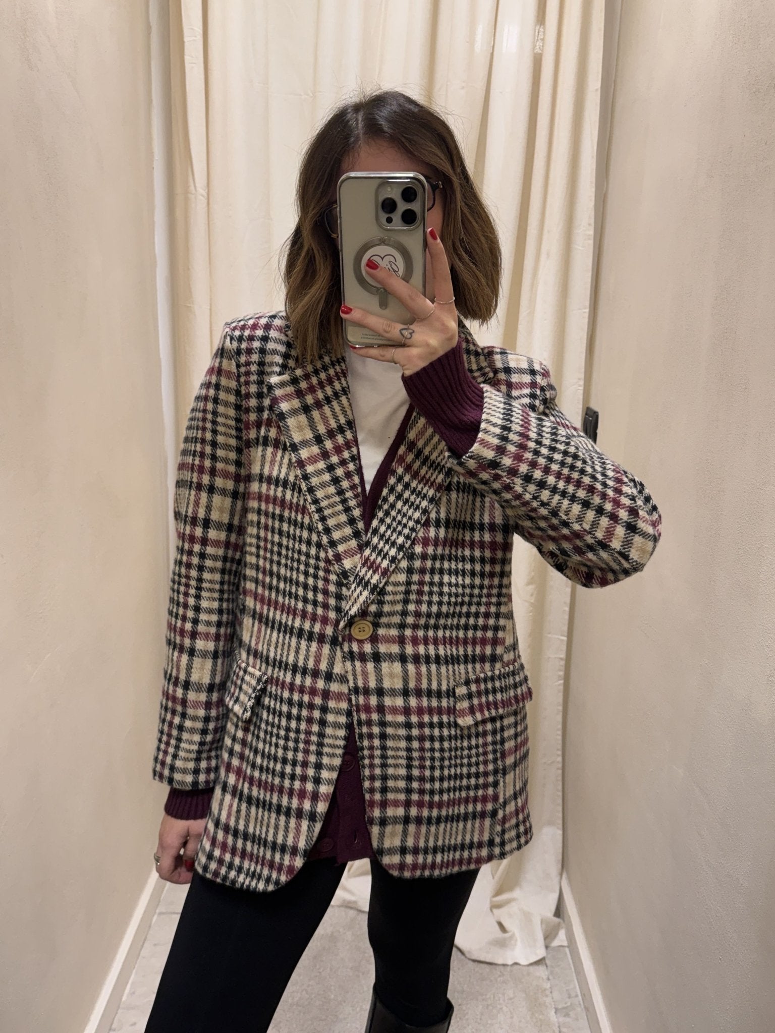 Giacca monopetto in flanella stampa check MyD - GiuGiò | Shop online