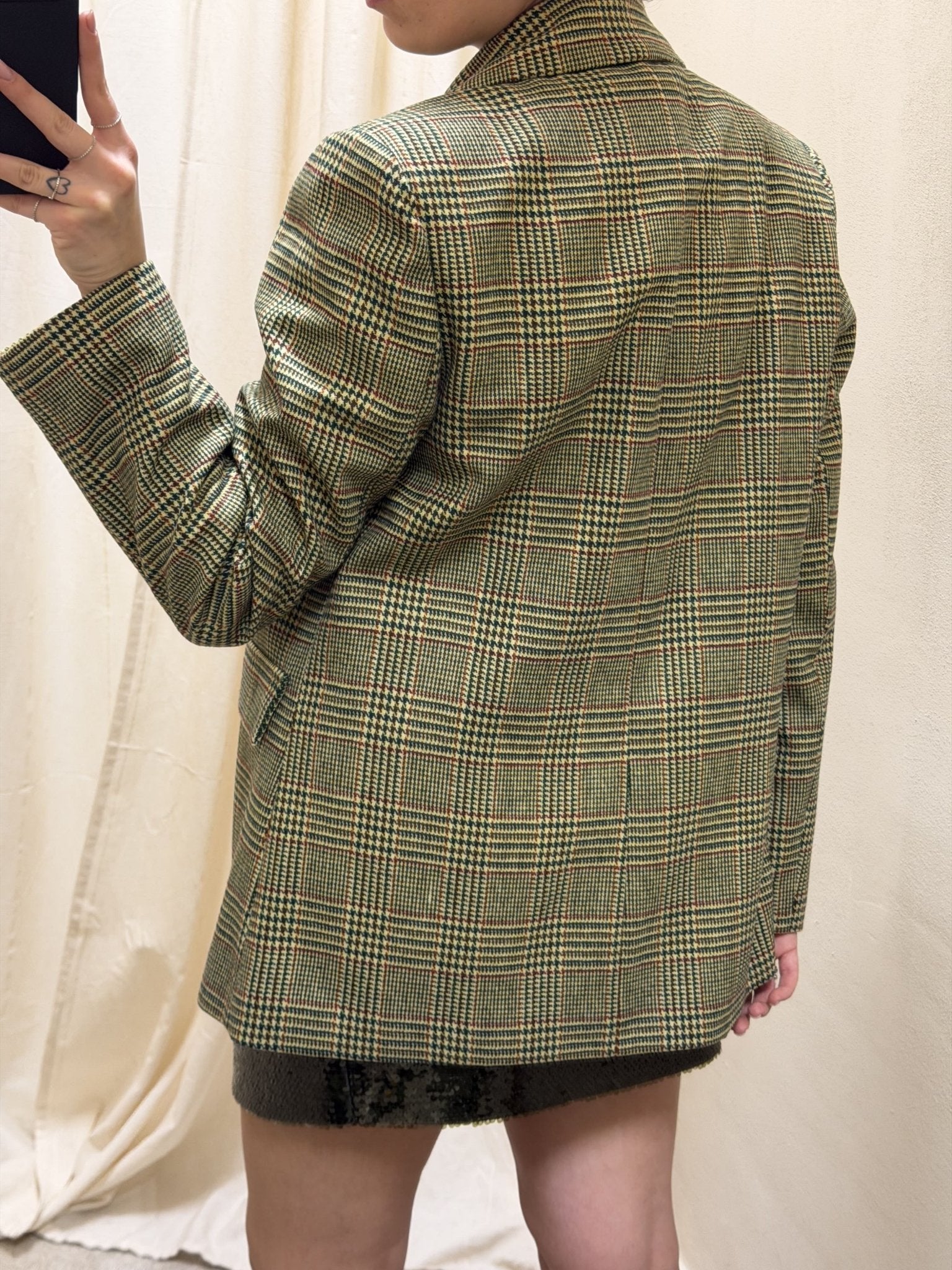 Giacca monopetto micro pied - de - poule con spille Susy Mix - GiuGiò | Shop online