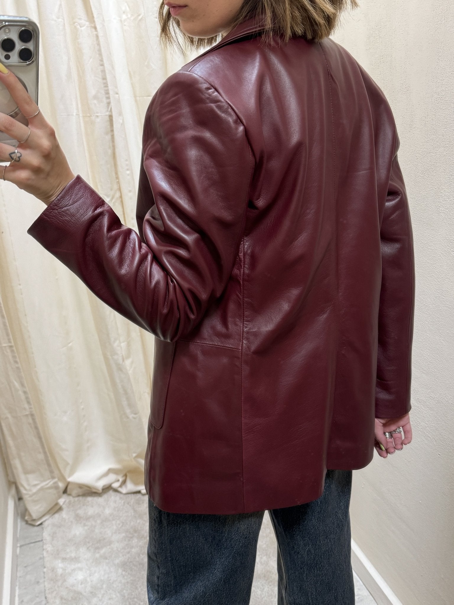 Giacca monopetto oversize in vera pelle My - d - GiuGiò | Shop online