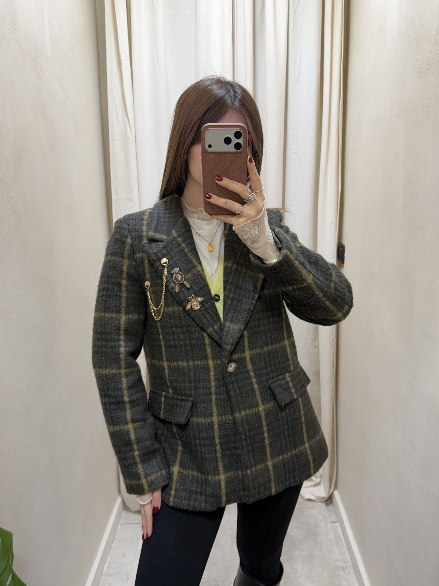 Giacca over check mano calda Susy Mix - GiuGiò | Shop online