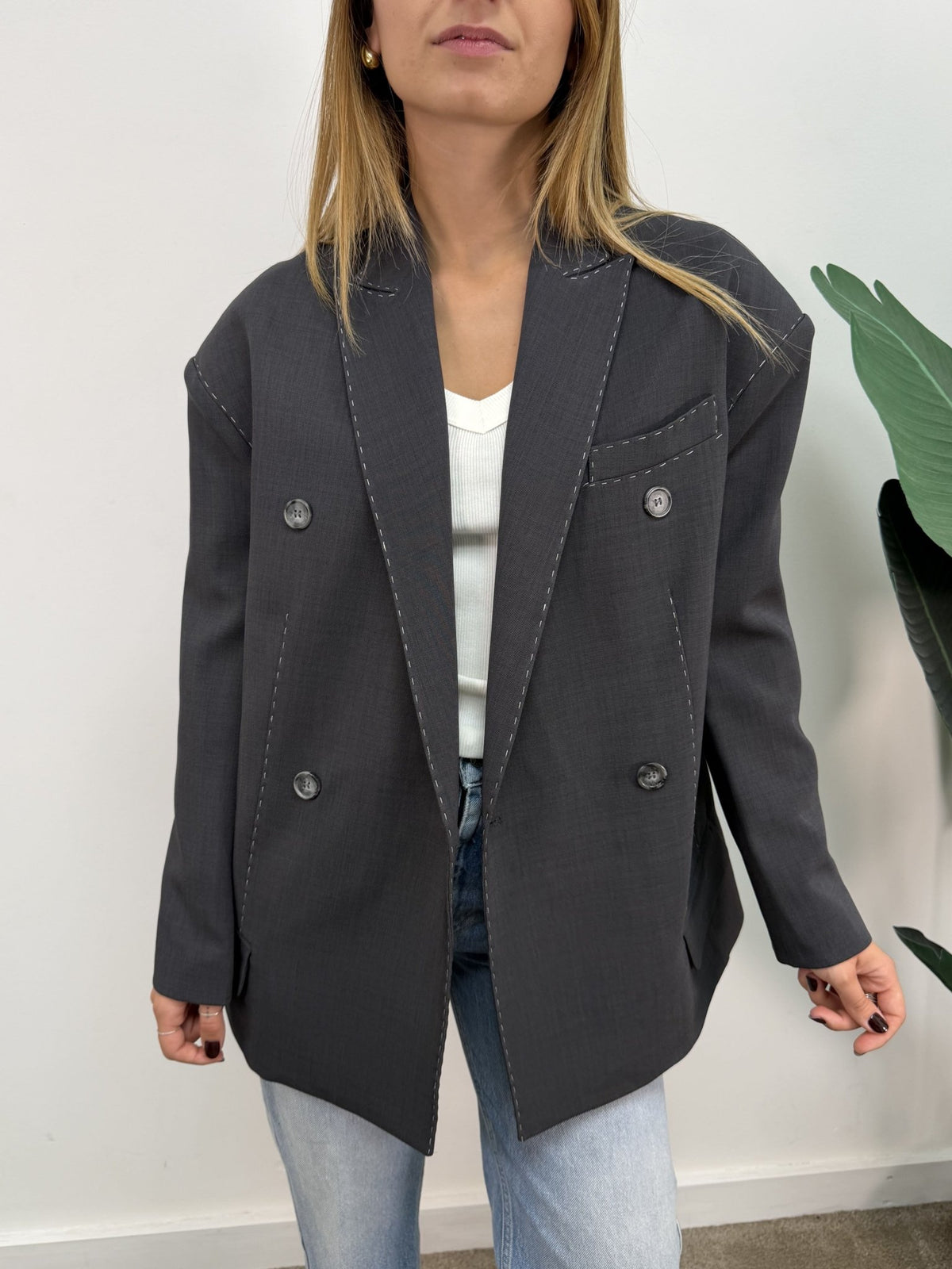 Giacca over impunture a contrasto Vicolo - GiuGiò | Shop online