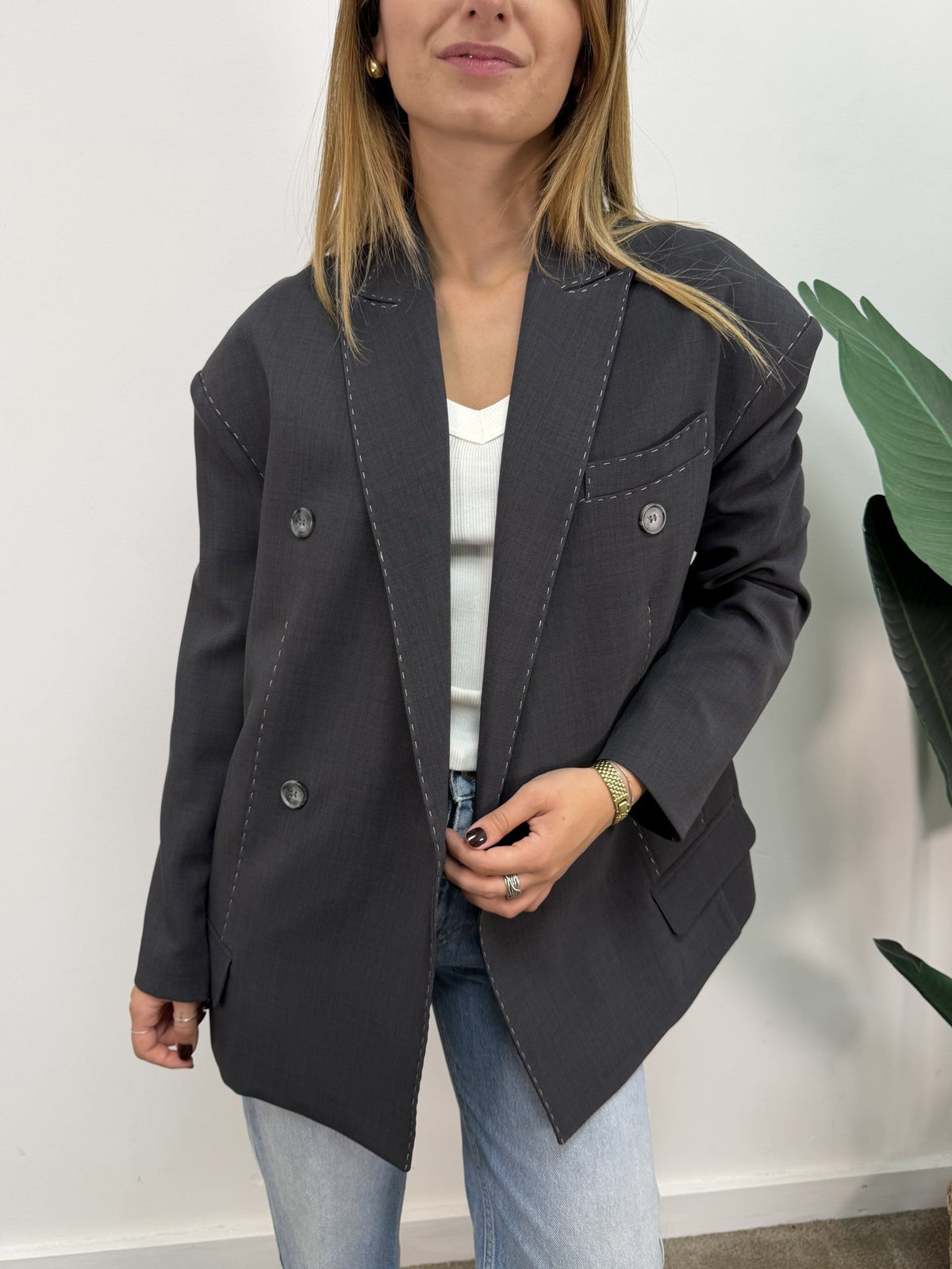 Giacca over impunture a contrasto Vicolo - GiuGiò | Shop online