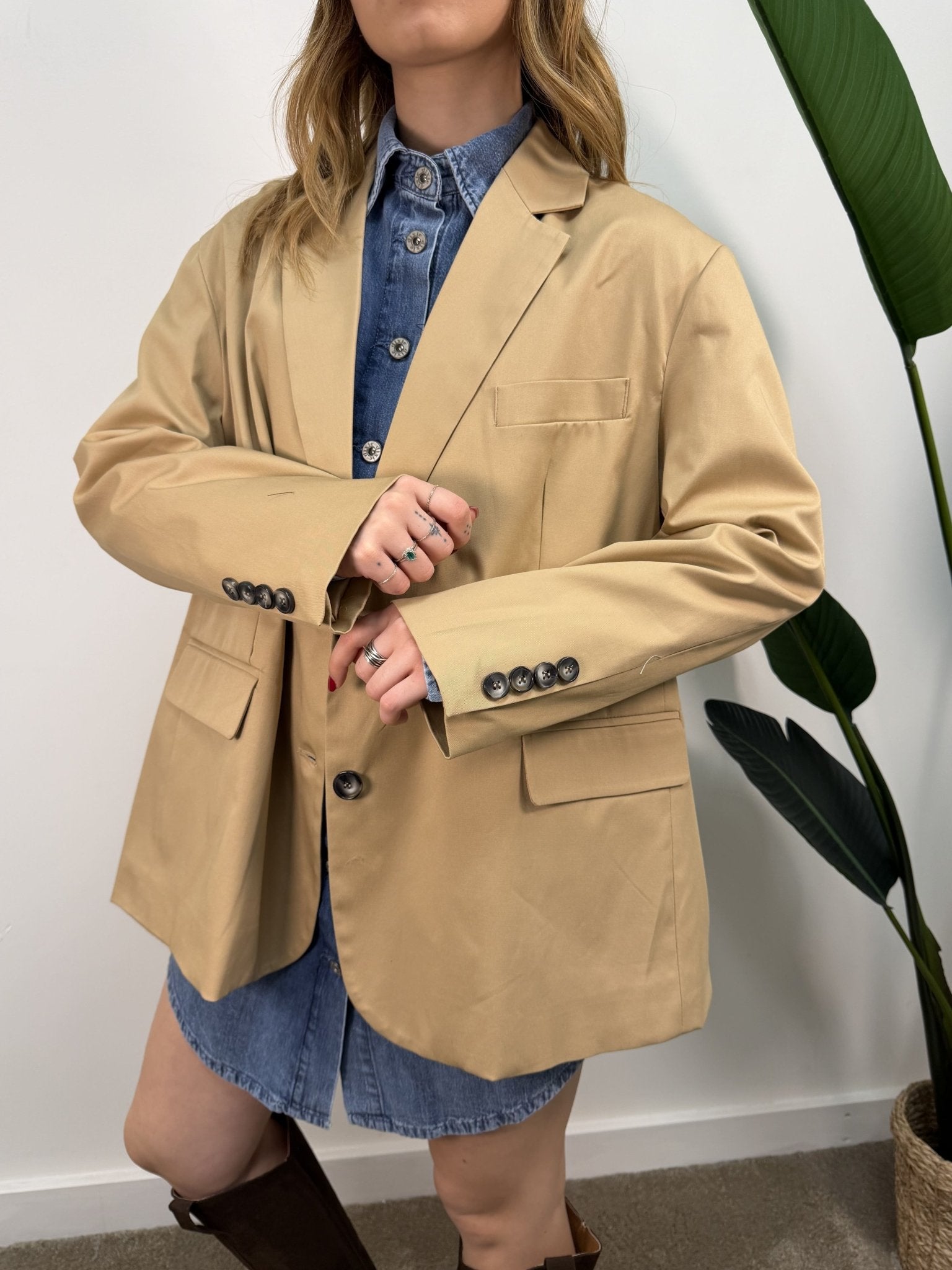 Giacca over in cotone con spacchi VICOLO - GiuGiò | Shop online