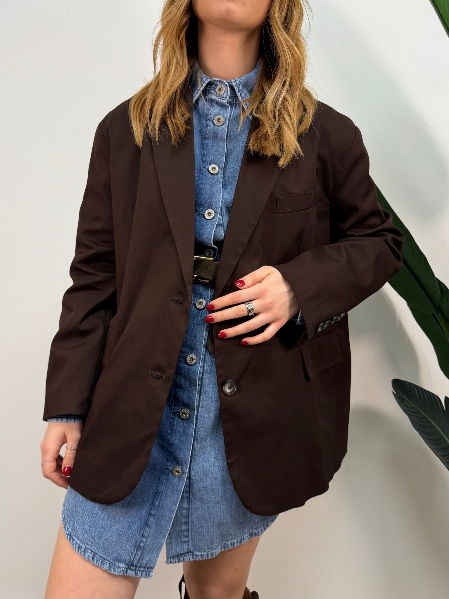 Giacca over in cotone con spacchi VICOLO - GiuGiò | Shop online